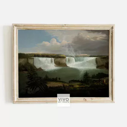 Niagara Waterfall Antique Art - Printable Vintage Oil Painting